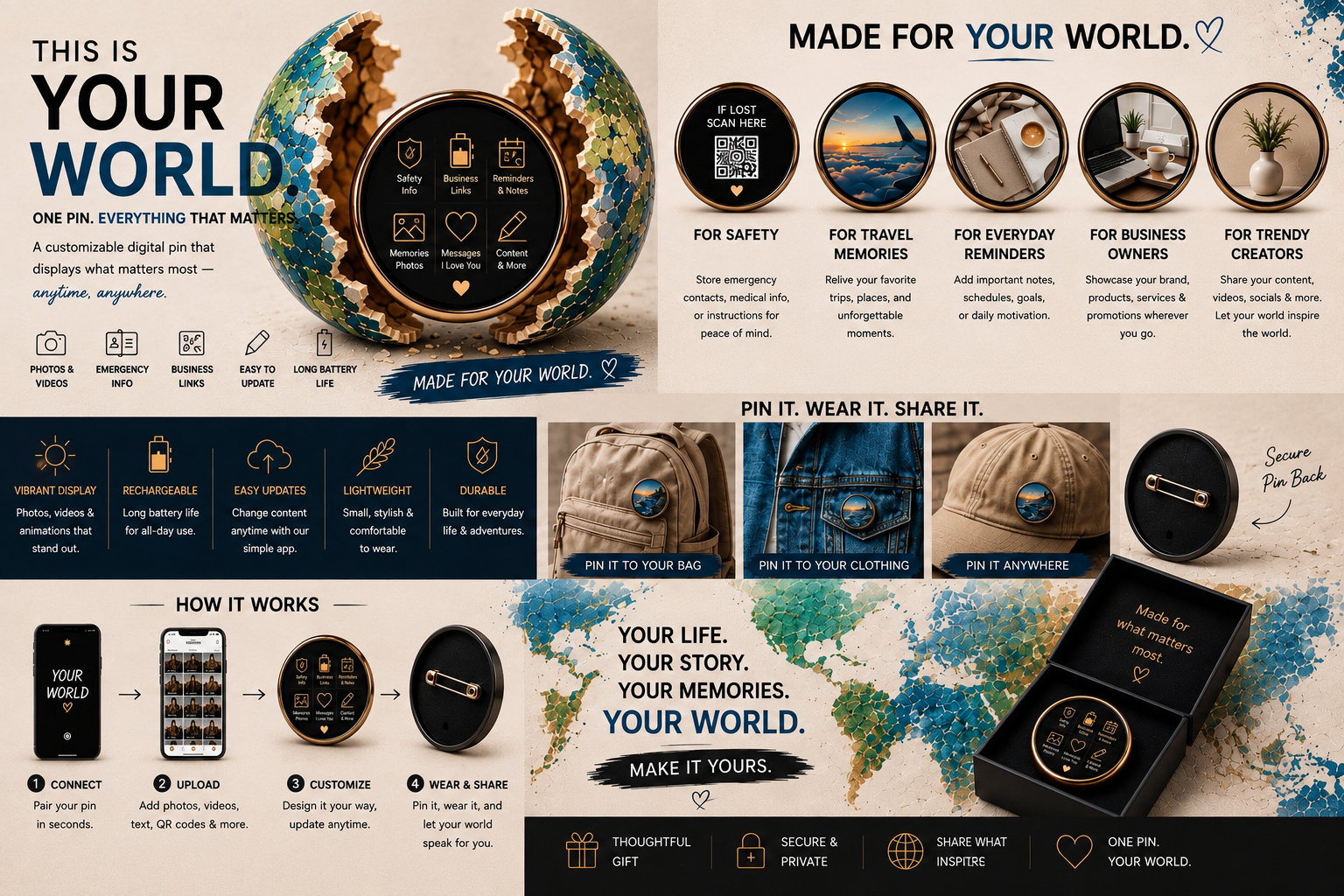 YOUR WORLD Digital Pin